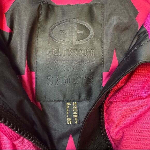 Goldbergh Fever Ski Jacket Pink Black Worn Once Womens Size US 4 Waterproof Down - Picture 6 of 11